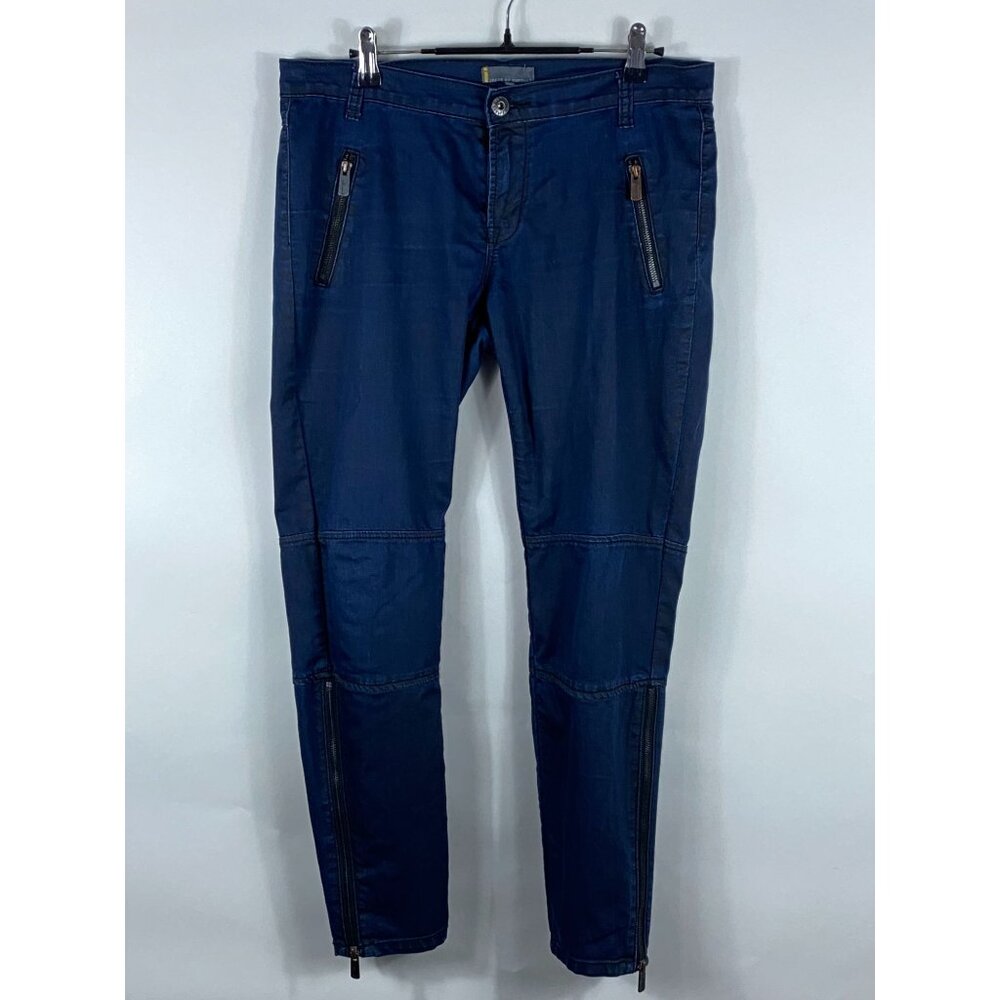 Jeans by Buffalo Double-Knee Ankle Zip Slim Fit Pants Blue 30x27.5 Men's F112